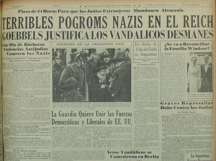 Imágenes de prensa argentina: Efron, Gustavo y Darío Brenman. Proyecto Testimonio II. El impacto del nazismo en la Prensa Argent
