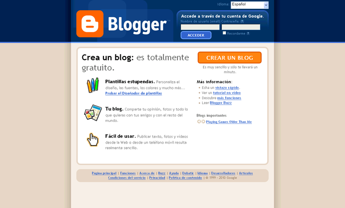 Entorno Blogger