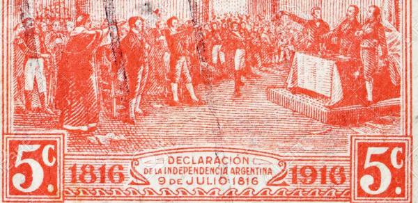 estampilla de 1916 conmemorativa de los cien años del Congreso de Tucumán