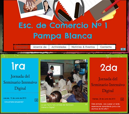 Sitio web de la escuela de Comercio N° 1 de Pampa Blanca (Jujuy)