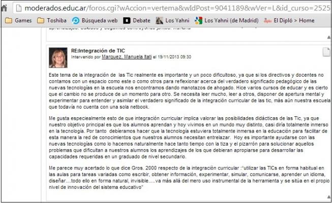 Comentario de participante sobre la utilidad del taller para directivos