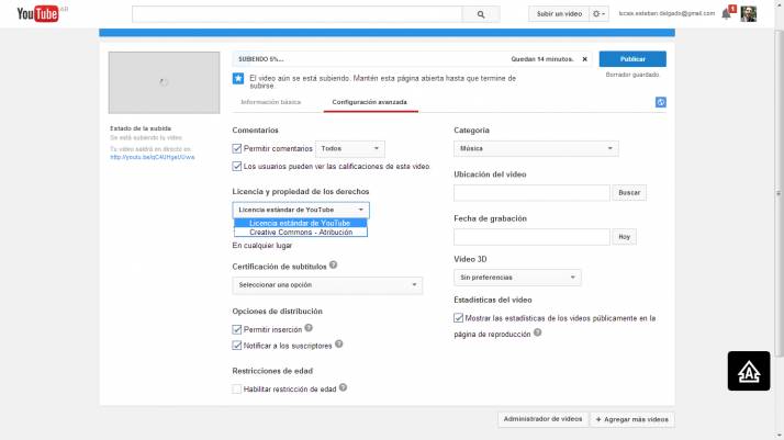 Formulario de YouTube.