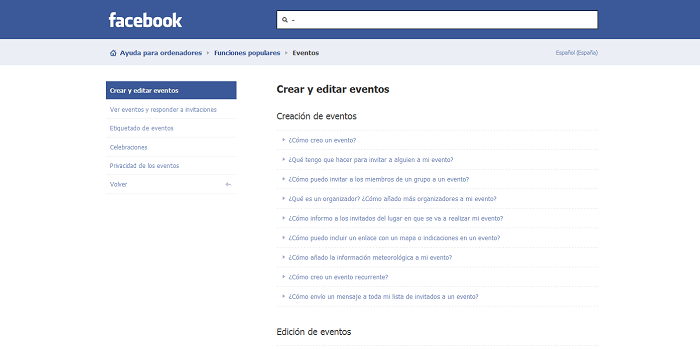 Crear eventos en Facebook