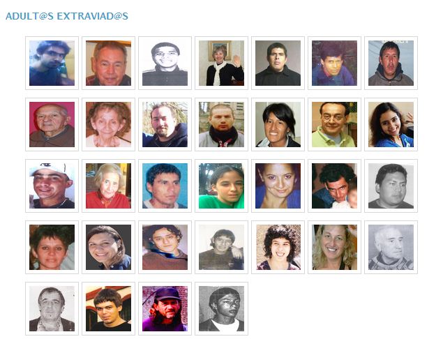 Retratos de personas adultas extraviadas