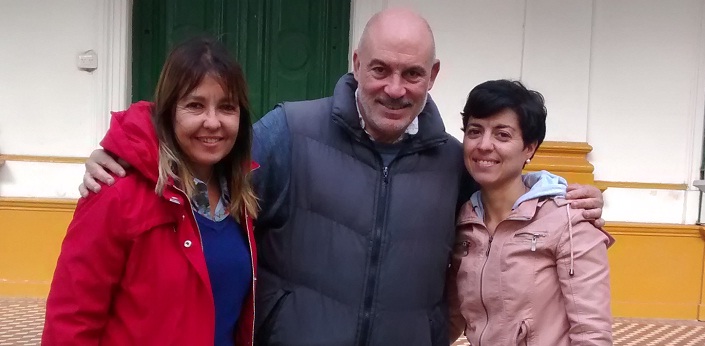 Los docentes coordinadores de la iniciativa Cristina Butin, Alberto Gattei y Daniela Juarez