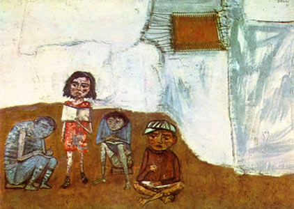 Obra de Berni - Juanito Laguna aprende a leer, 1961. 
