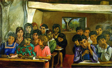 Obra de Berni - Escuelita rural (1956)