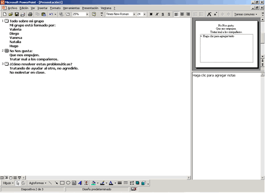 Vista de esquema Microsoft PowerPoint